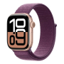 Apple Watch Series 10, 42 мм корпус из алюминия цвета «Rose Gold», ремешок Sport Loop цвета «Plum»