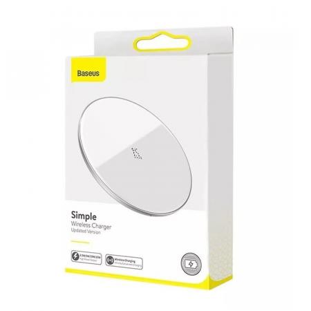 Беспроводное зарядное устройство Baseus Simple Wireless Charger 15W (WXJK-B02) White, белый