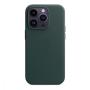 Чехол Leather Case MagSafe для Apple iPhone 14 Pro «Forest Green» Зеленый