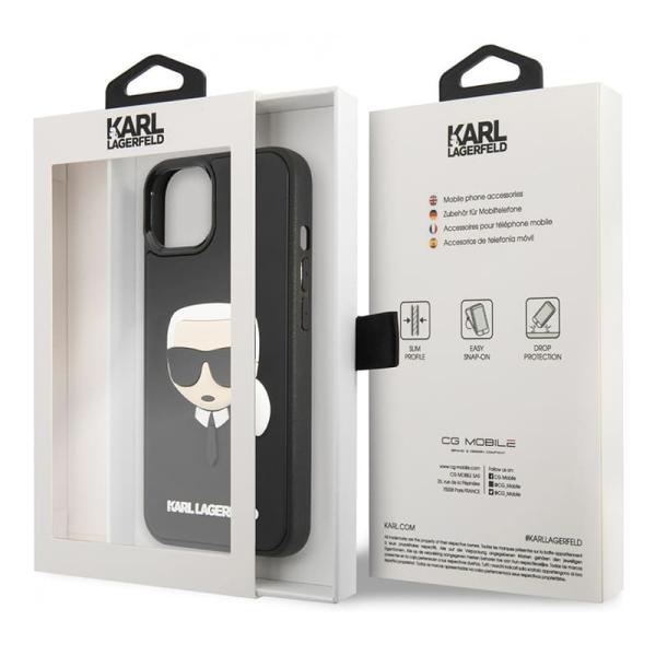 Чехол Karl Lagerfeld для iPhone 14 Plus 3D Rubber Karl's head Hard (KLHCP14MKH3DBK) Чёрный