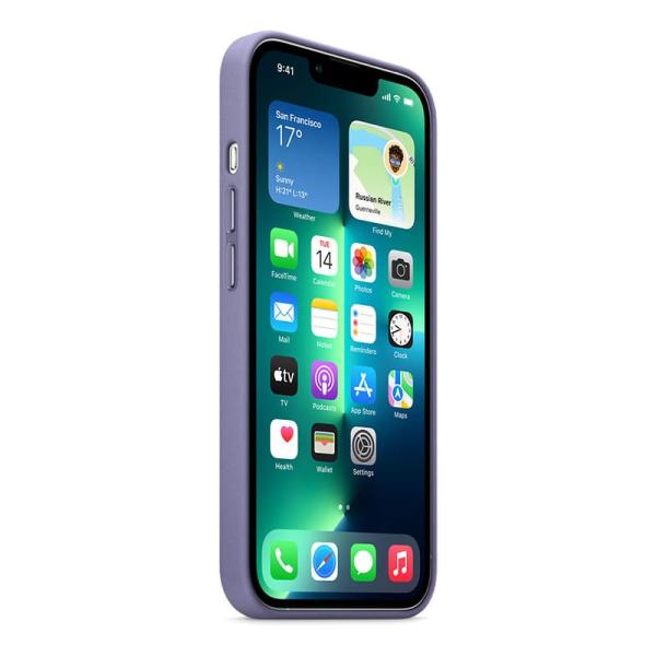 Чехол Leather Case MagSafe для Apple iPhone 13 Pro, кожа, «сиреневая глициния»