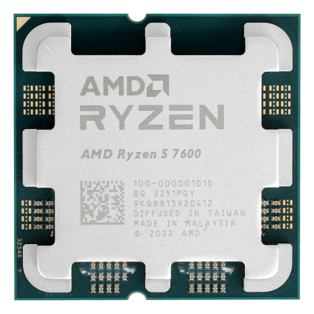 Процессор AMD Ryzen 5 7600, 3.8 ГГц (Turbo 5.1 ГГц), AM5, OEM (100-000001015)