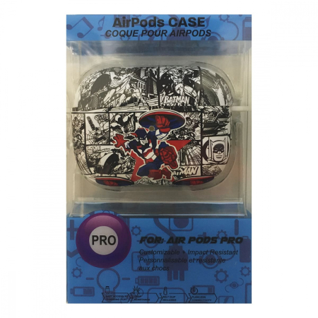 Чехол для AirPods Pro COQUE POUR Белый с рисунком Captain America