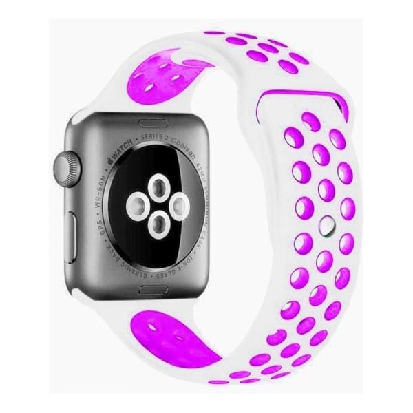 Ремешок Nike+ "Silicone Sport Band" Apple Watch 42/44 мм Бело-сиреневый