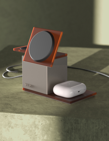 Беспроводное зарядное устройство VLP NEO Qi2.2 Amber gray, серый янтарь