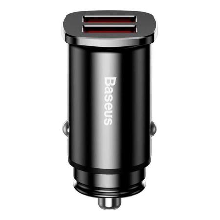 Автомобильное зарядное устройство Baseus Square Metal Dual USB 30 Вт (CCALL-DS01) Черный