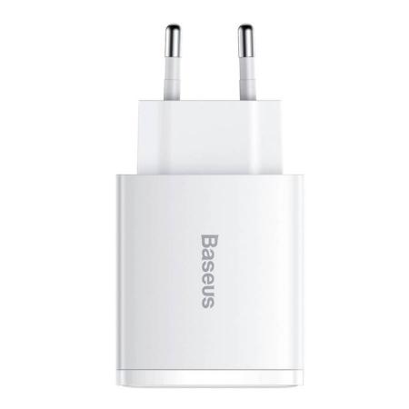 Зарядное устройство Baseus Compact Quick Charger 2 USB-A + USB Type-C 30Вт EU (CCXJ-E02) Белый