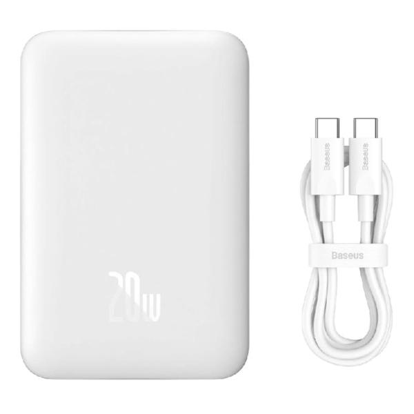 Внешний аккумулятор Baseus 10000mAh Magnetic Wireless Charging Power Bank 20W (PPCXM10) Белый