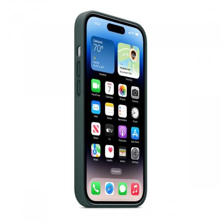 Чехол Leather Case MagSafe для Apple iPhone 14 Pro «Forest Green» Зеленый