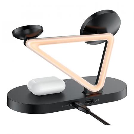 Беспроводное зарядное устройство ACEFAST E9 3в1  Black, чёрный