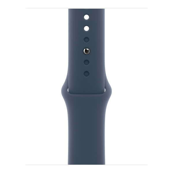 Apple Watch Series 9, 41 мм корпус из алюминия цвета «Silver», ремешок Sport Band размера M/L цвета «Storm Blue»