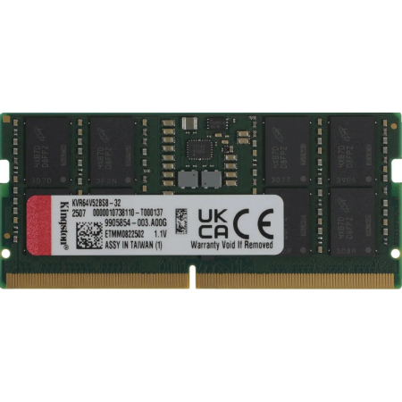 Оперативная память Kingston KVR64V52BS8 32 DDR5 32GB 6400MHz CL52 SO DIMM 1x32GB