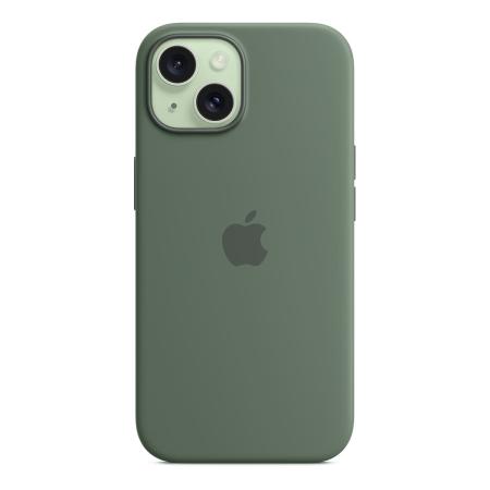 Чехол для Apple iPhone 15 Silicone Case с MagSafe Cypress, зеленый
