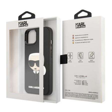 Чехол для iPhone 14 Karl Lagerfeld 3D Rubber Karl's head Hard (KLHCP14SKH3DBK) Черный