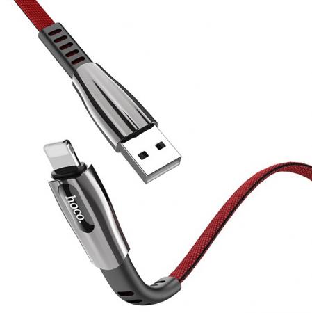 USB кабель hoco. Anti-Bending разъем Lightning 1,2 м (U70) Черный