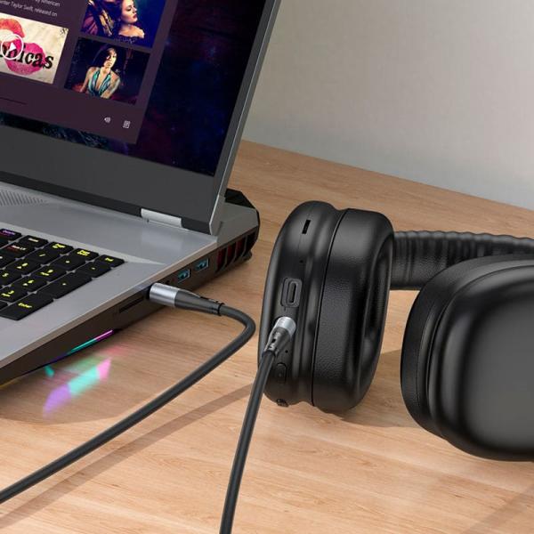 Кабель аудио AUX hoco. 3,5 мм jack, 1 м (UPA22) Черный